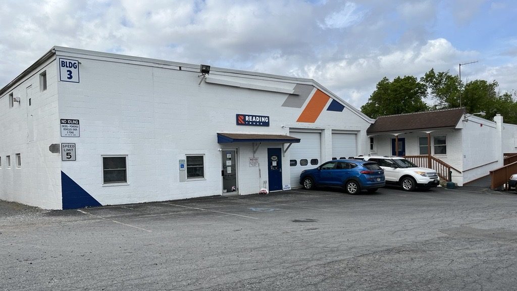 The storefront location of the Reading Truck Center located in Bowmansville, Pennsylvania
